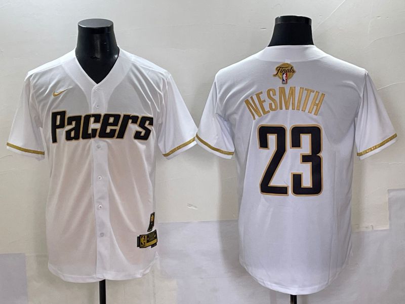 Men 2025 Indiana Pacers #23 Nesmith White Joint Name NBA Jersey style 24->->NBA Jersey